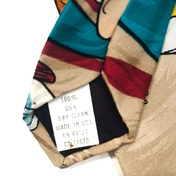 Vintage RM Style 1993 Hanna Barbara Flintstones “Quittin’ Time” Silk Tie - Picture 5 of 6